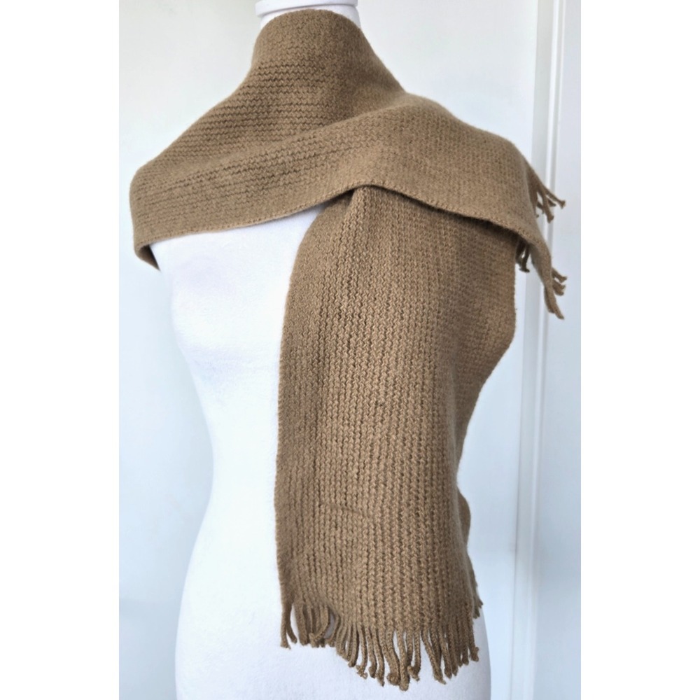 Vintage Scotland Robert Mackie Wool Scarf Beige Minimalist Quiet Luxury Preppy